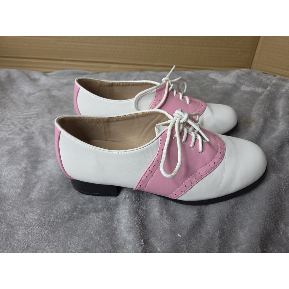 Ellie Pink White Saddle Shoes Size 9 Retro Oxford Costume Dance Party